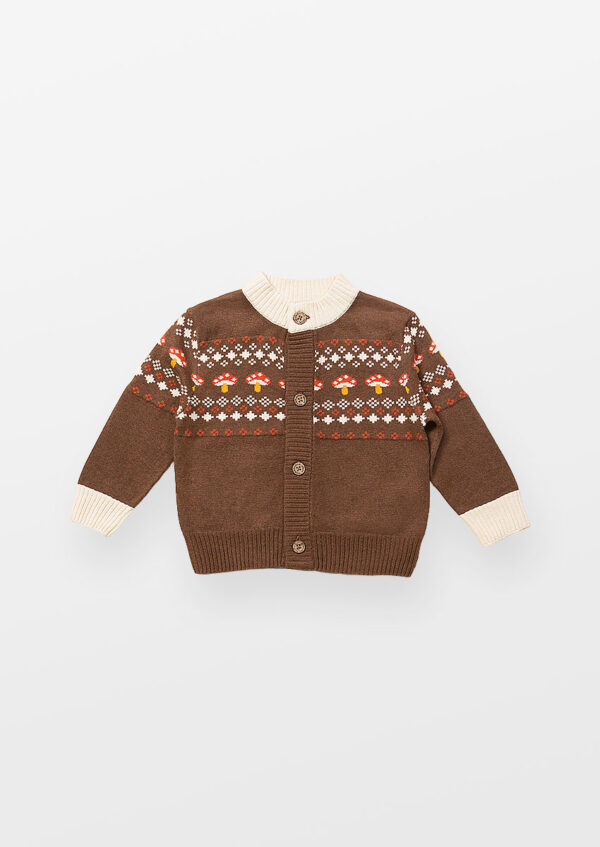 Užsagstomas kūdikio megztinis iš organinės medvilnės